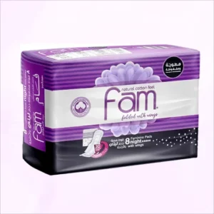 Fam Natural Cotton Feel Maxi Thick Folded with Wings Night Sanitary Pads